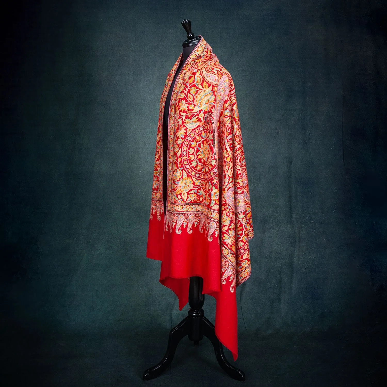 Hand Embroidered Cashmere Pashmina 'Kashmir Bride'