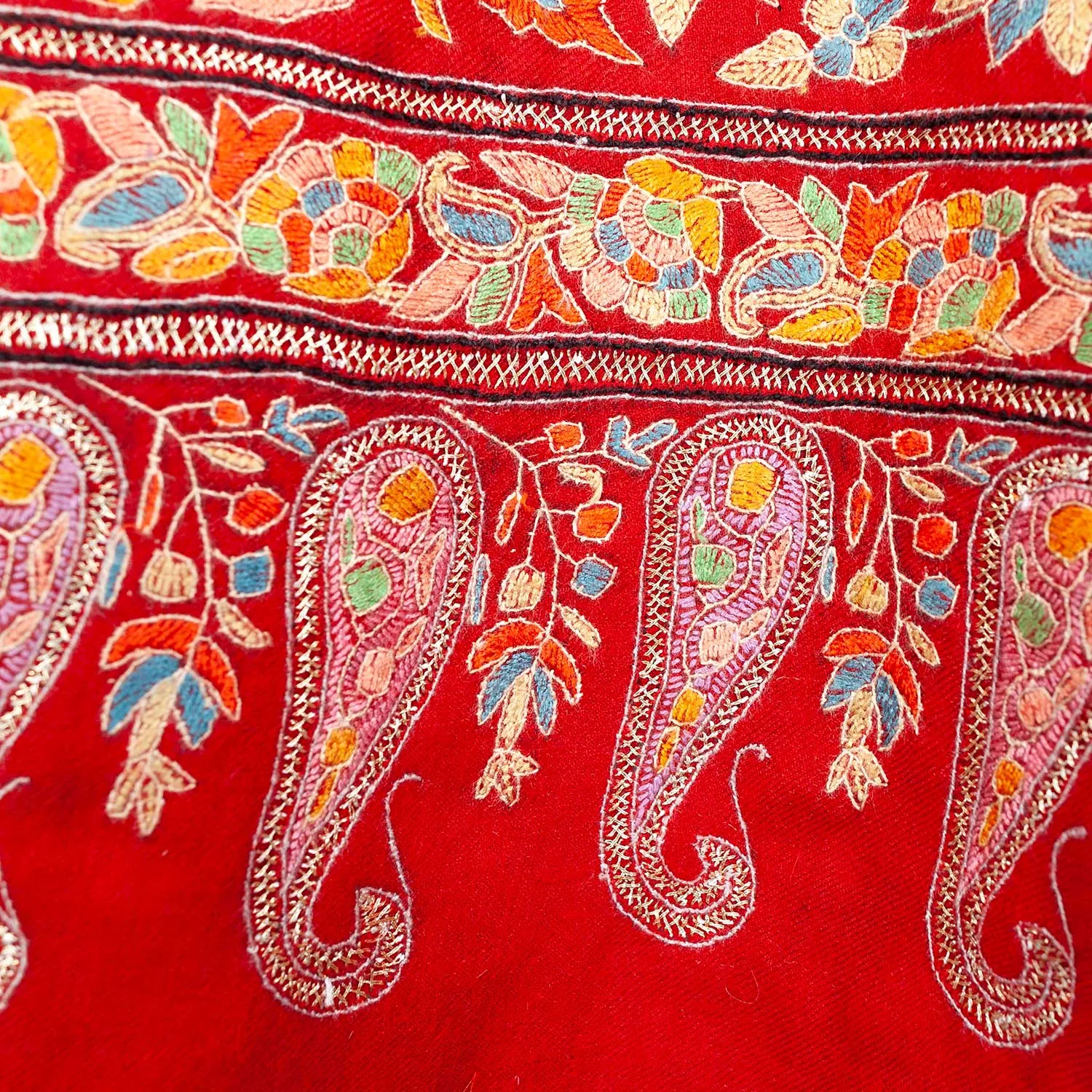 Hand Embroidered Cashmere Pashmina 'Kashmir Bride'