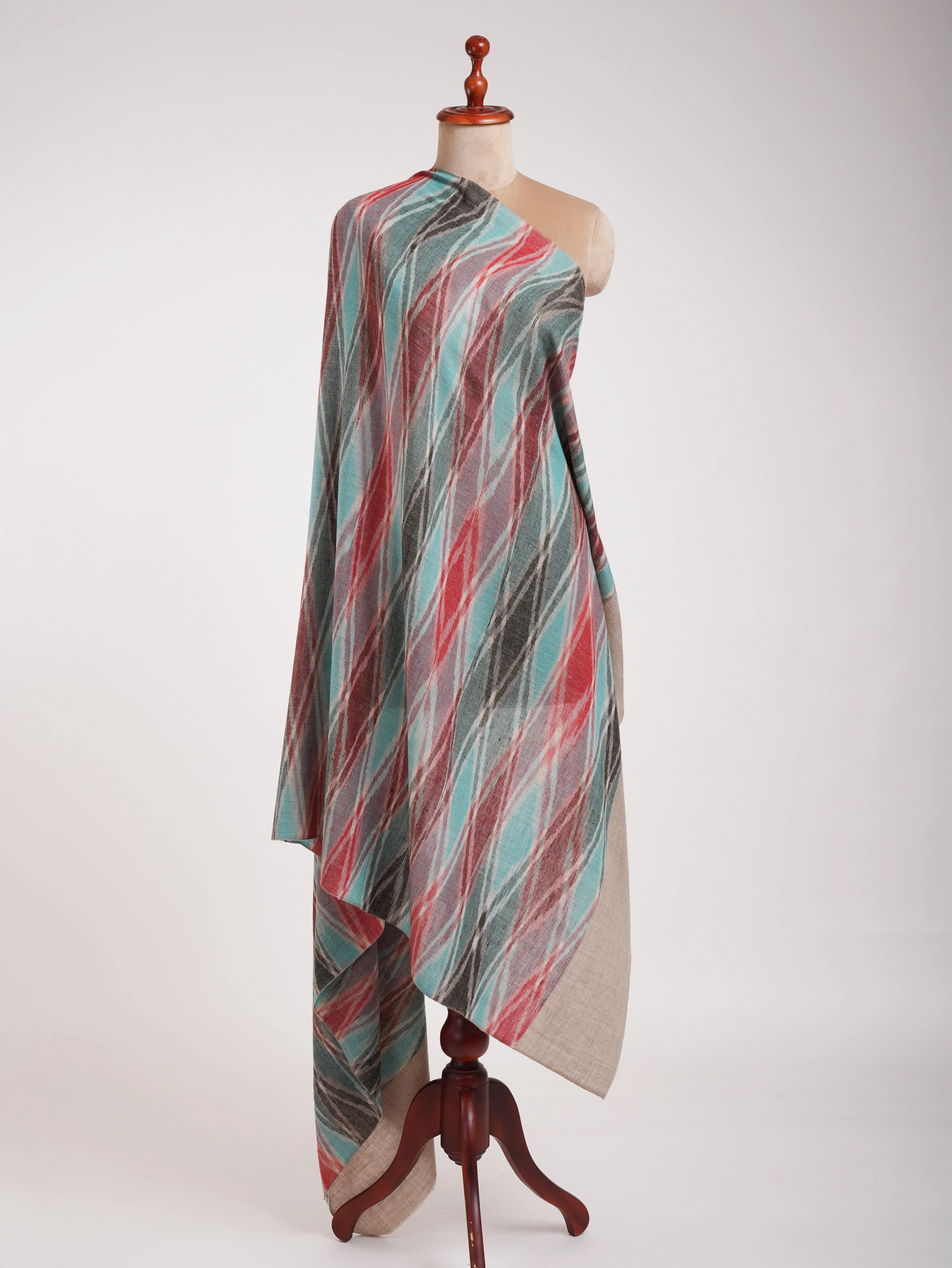 Handloomed Soft Pashmina Ikat Shawl