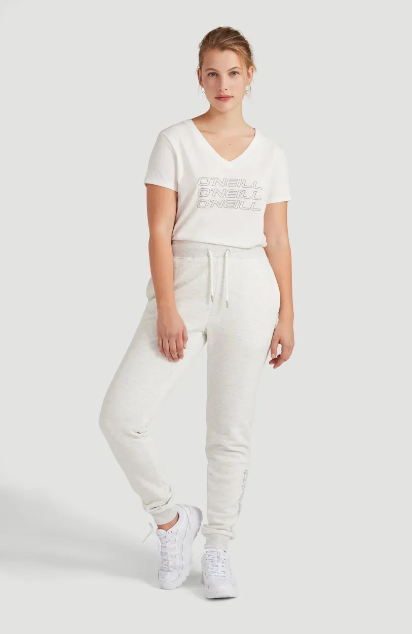 High-Waist Sweatpants | White Melee