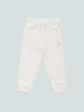 HOP Kids Off-White Shiny Star Printed Joggers