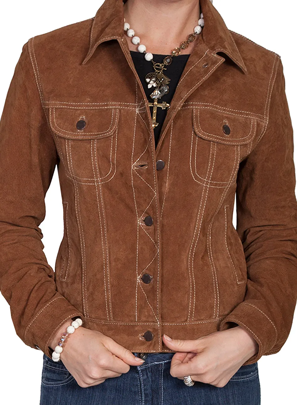 Jacket, Western Suede Leather Jean Jacket - Style L107