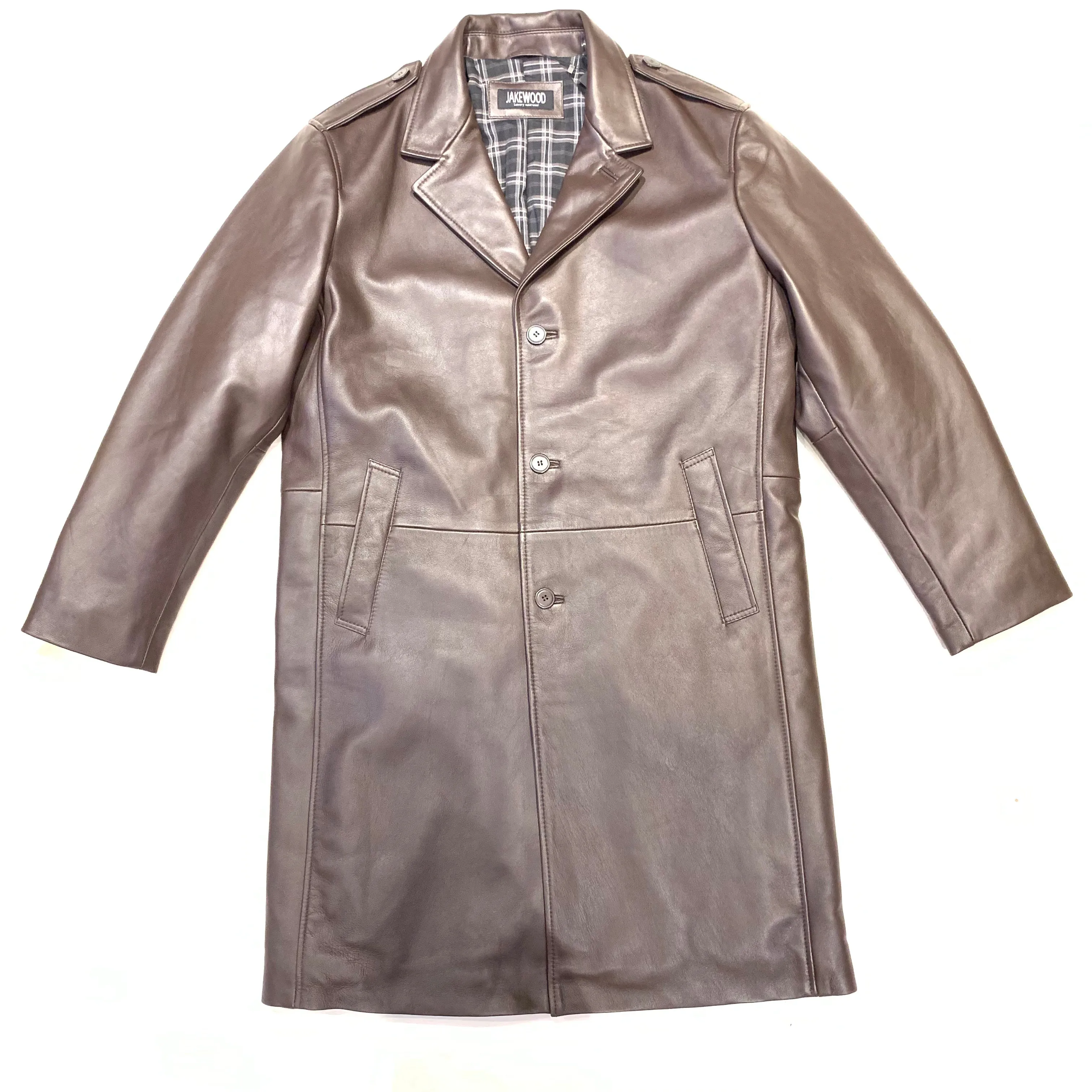 Jakewood Chocolate Brown Lambskin Trench Jacket