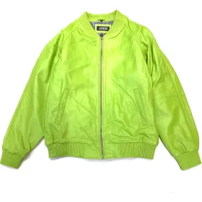 Jakewood Lime Green Lambskin Varsity Jacket