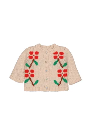 Jeannette baby cardigan Coquelicot