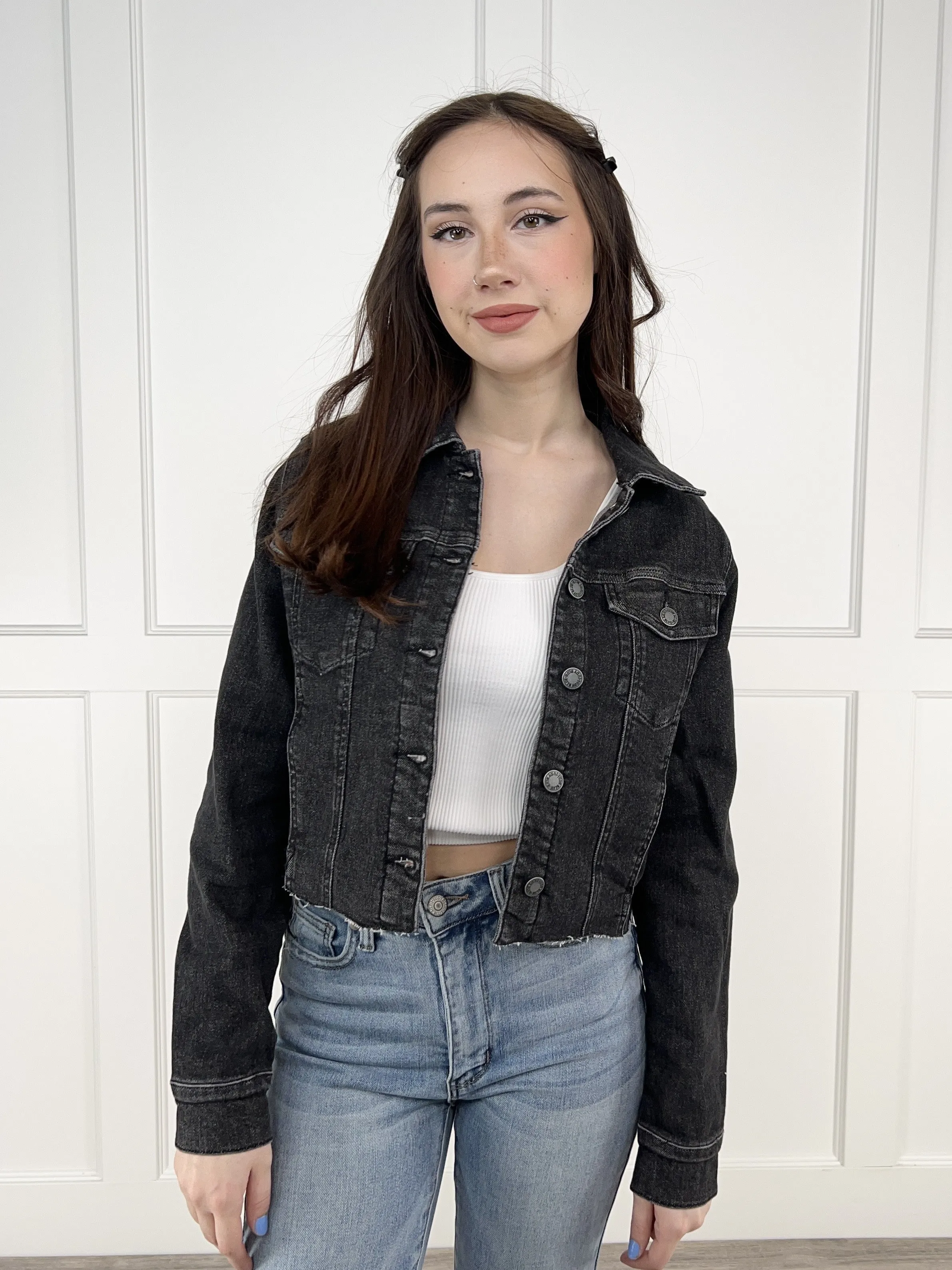 Judy Blue Night Like This Cropped Denim Jacket