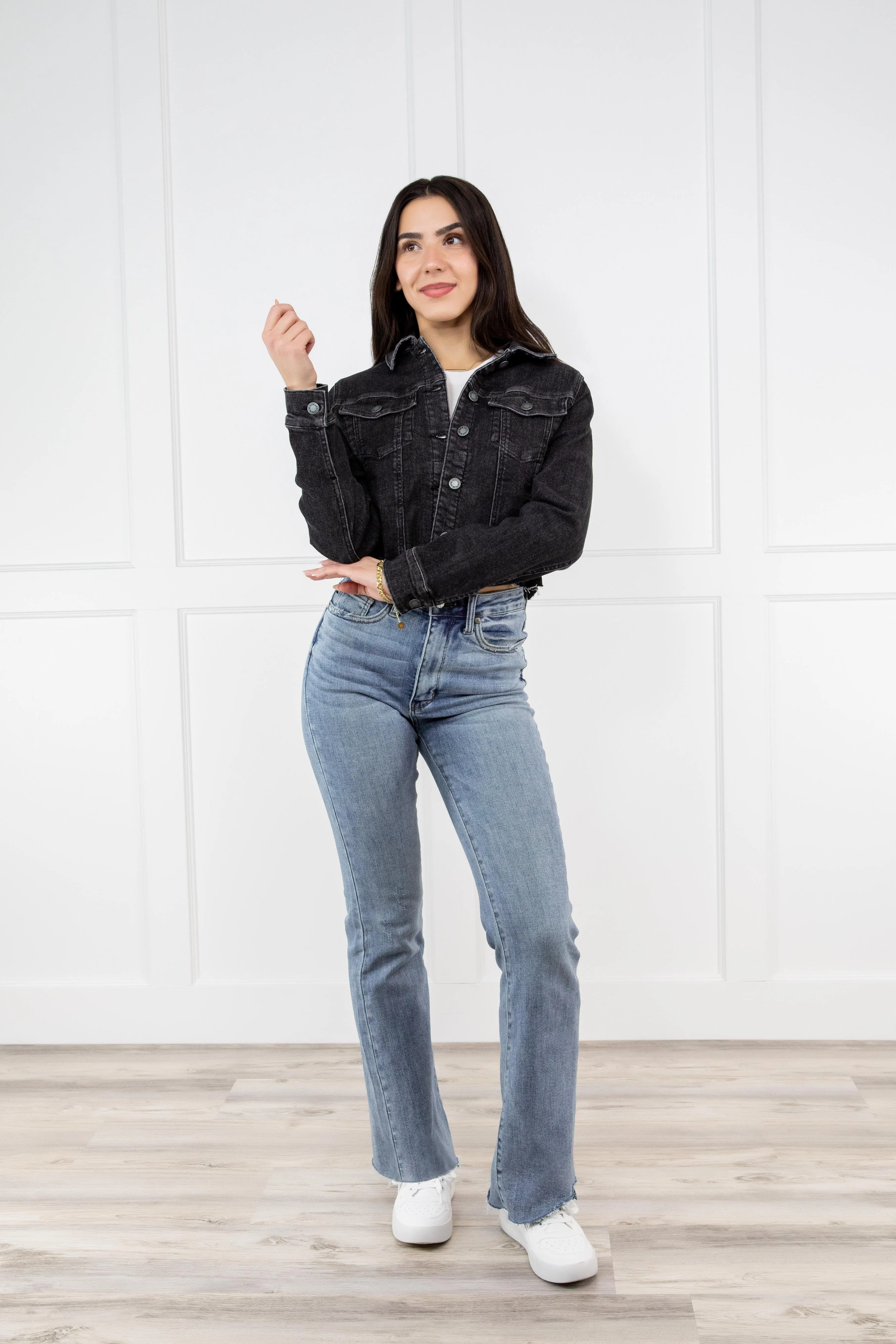 Judy Blue Night Like This Cropped Denim Jacket