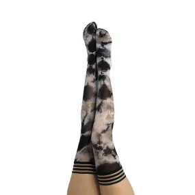 Kixies Mackenzie Tie Dye Thigh Highs Black/Tan