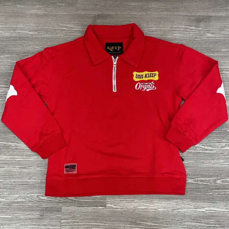 Kleep - chol premium half zip collared fleece (red)