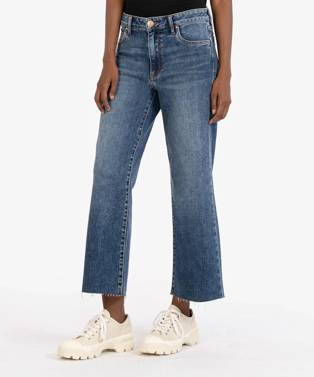 Kut KG795MA1 Charlotte High Rise Culottes w/Raw Jeans