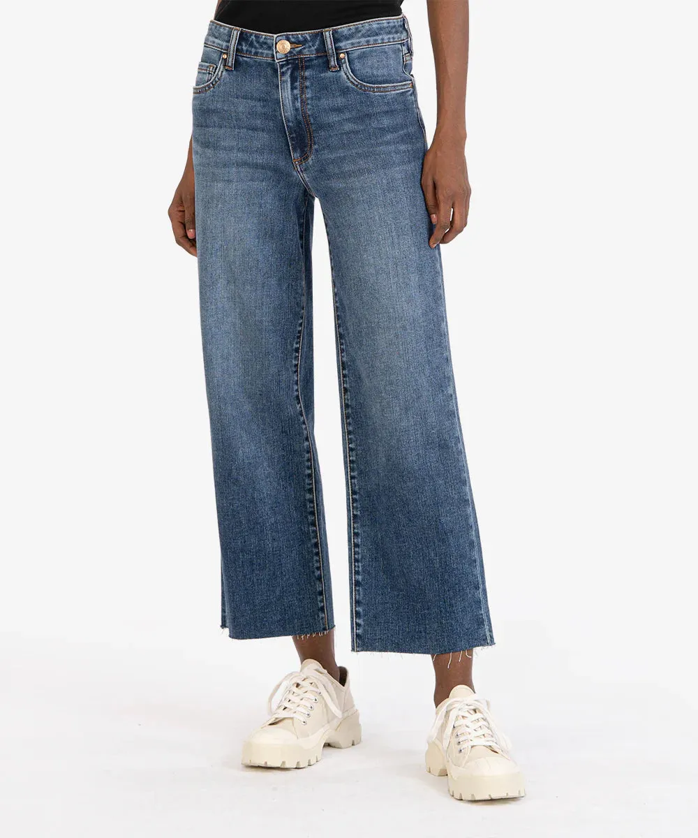 Kut KG795MA1 Charlotte High Rise Culottes w/Raw Jeans