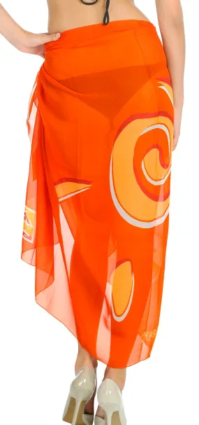 LA LEELA Women's Pareo Beach Swimwear Wrap Bikini Sarong 72"x42" Orange_T615