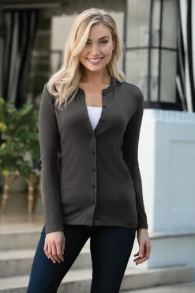 Ladies Concept Stretch Button-Front Cardigan