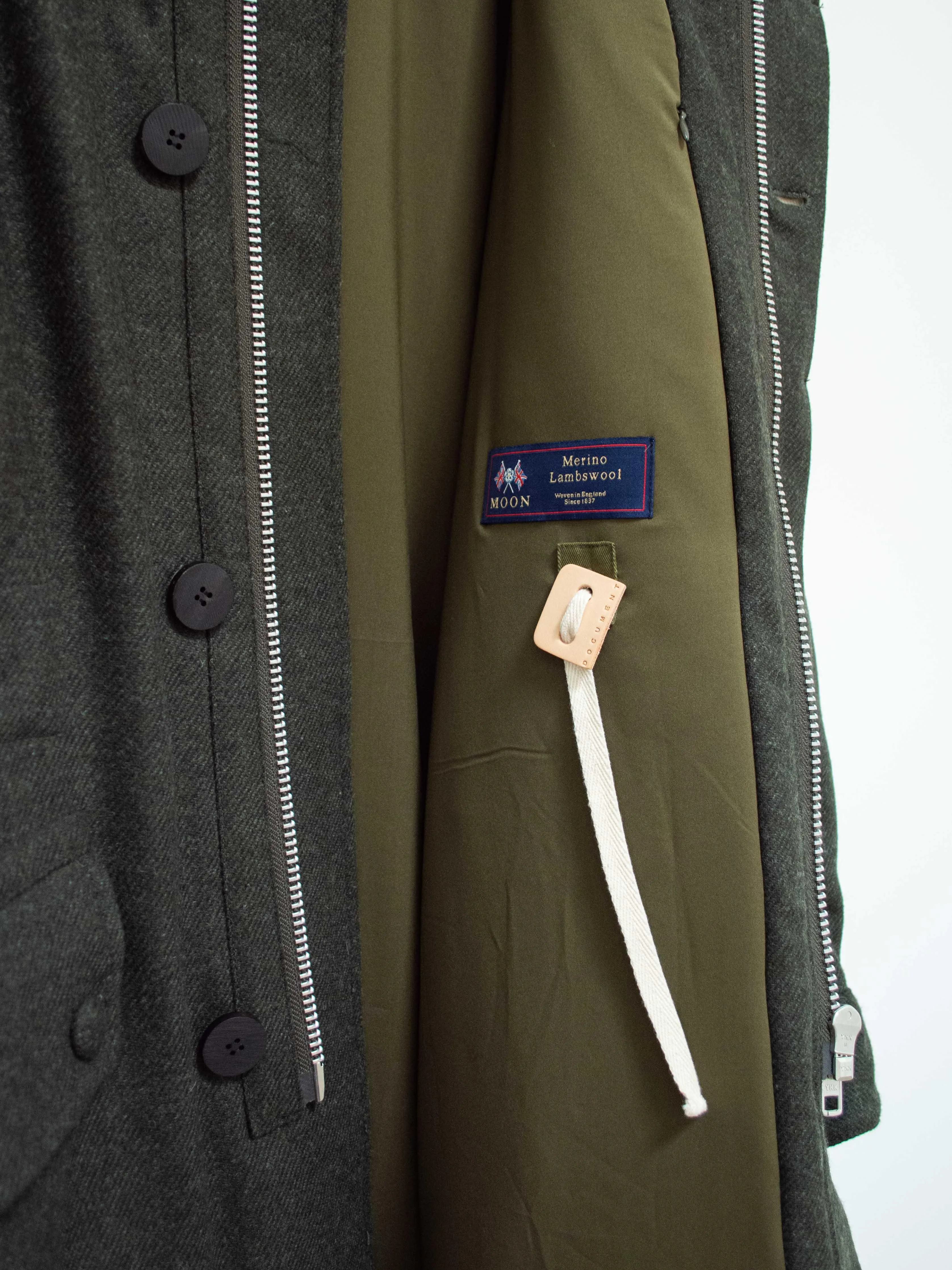 Lightweight Padded Wool Parka - Forest Green