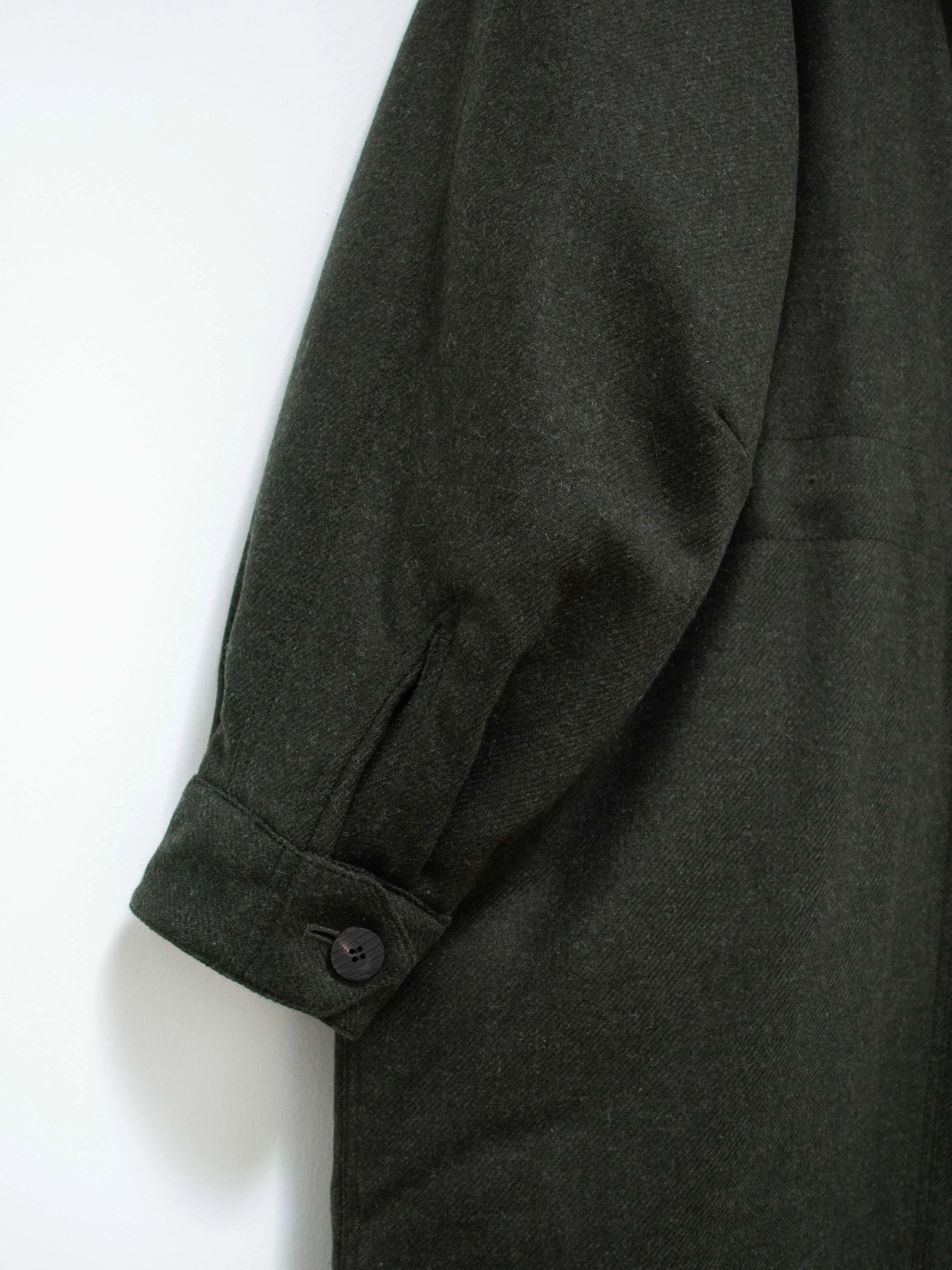 Lightweight Padded Wool Parka - Forest Green