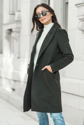 London Wool Coat in Olive - FINAL SALE