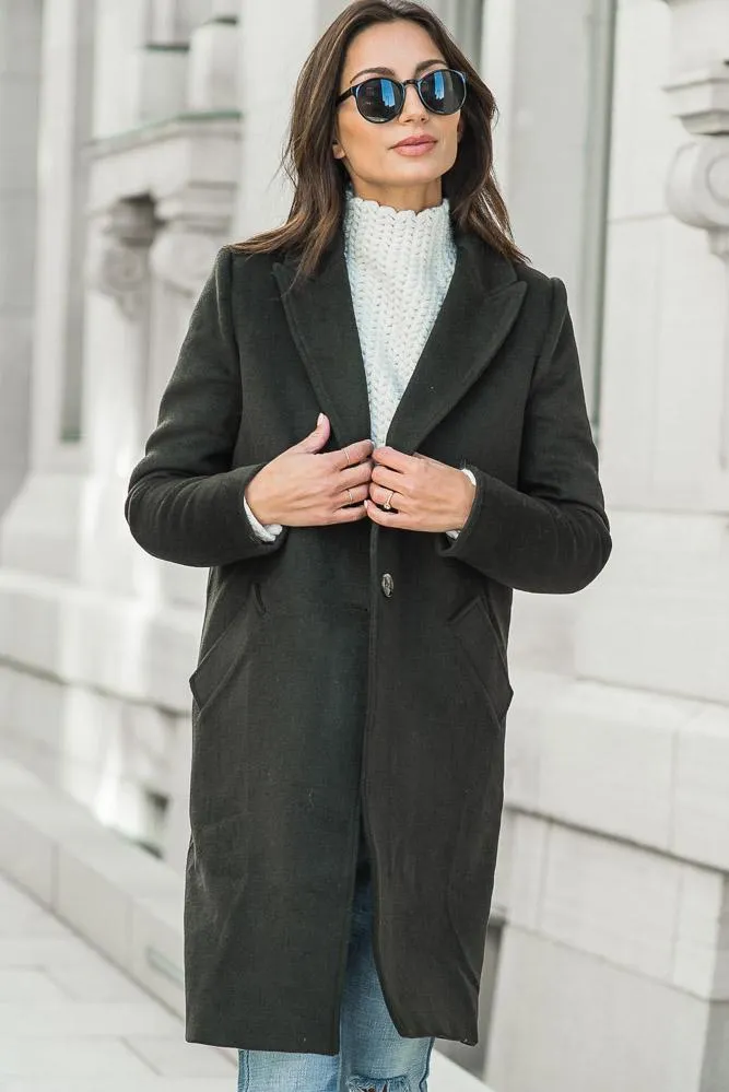 London Wool Coat in Olive - FINAL SALE