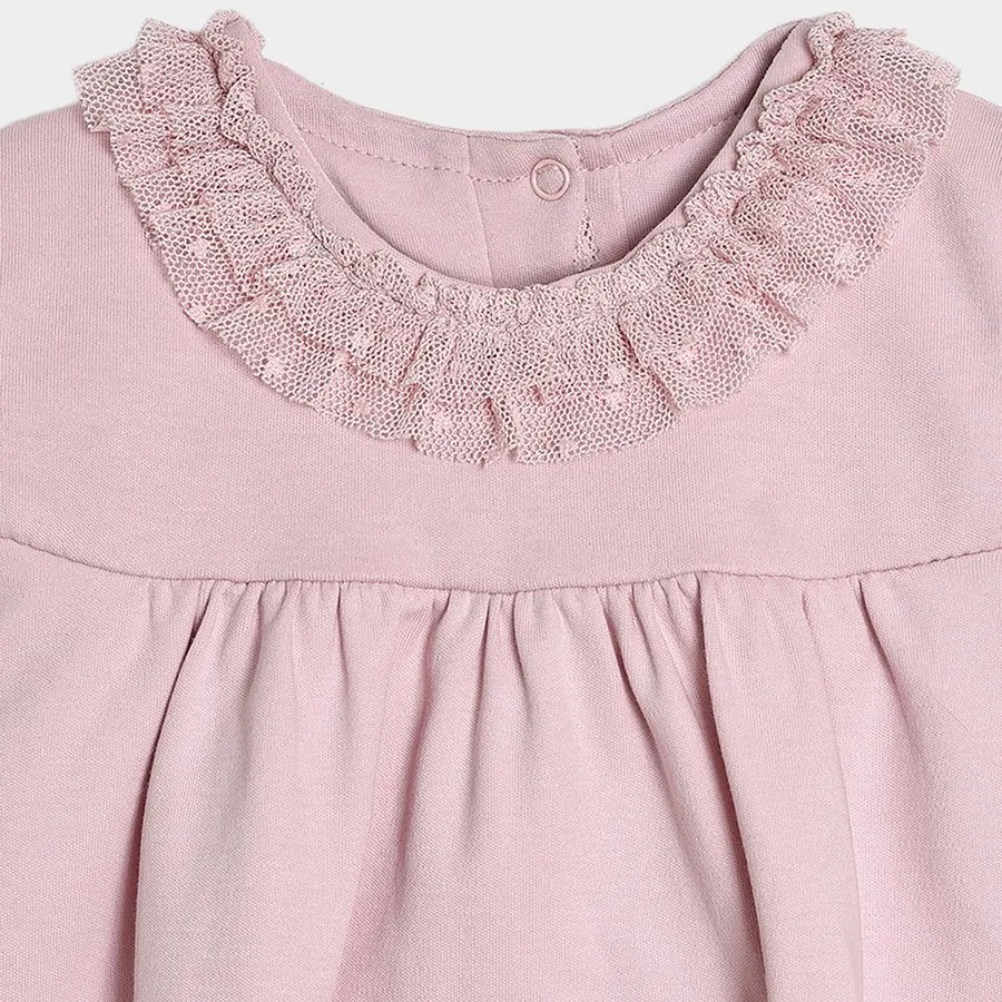 Luxe Rosy Dress with Headband Pink