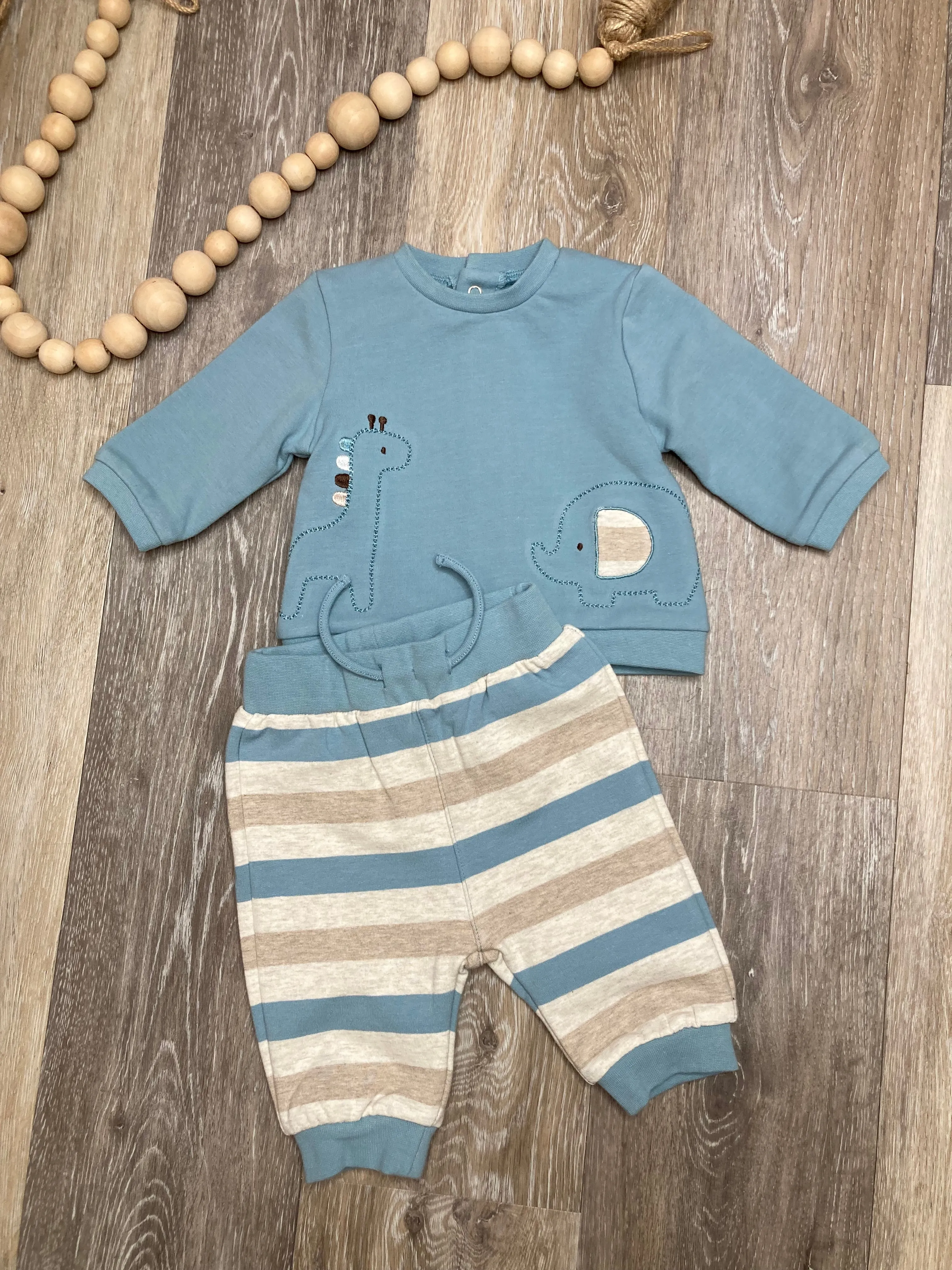 MAY Blue Animal Friends Top and Jogger Set