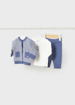 MAY Blue Knit 3-Piece Set