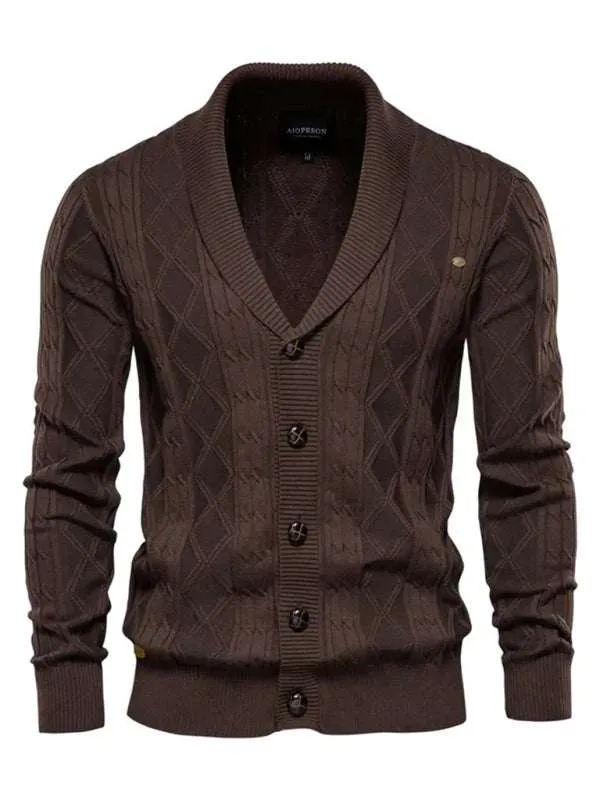 Men's Fashion Self Design Knit Cardigan