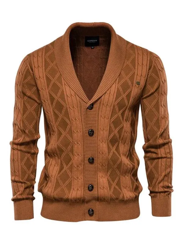 Men's Fashion Self Design Knit Cardigan