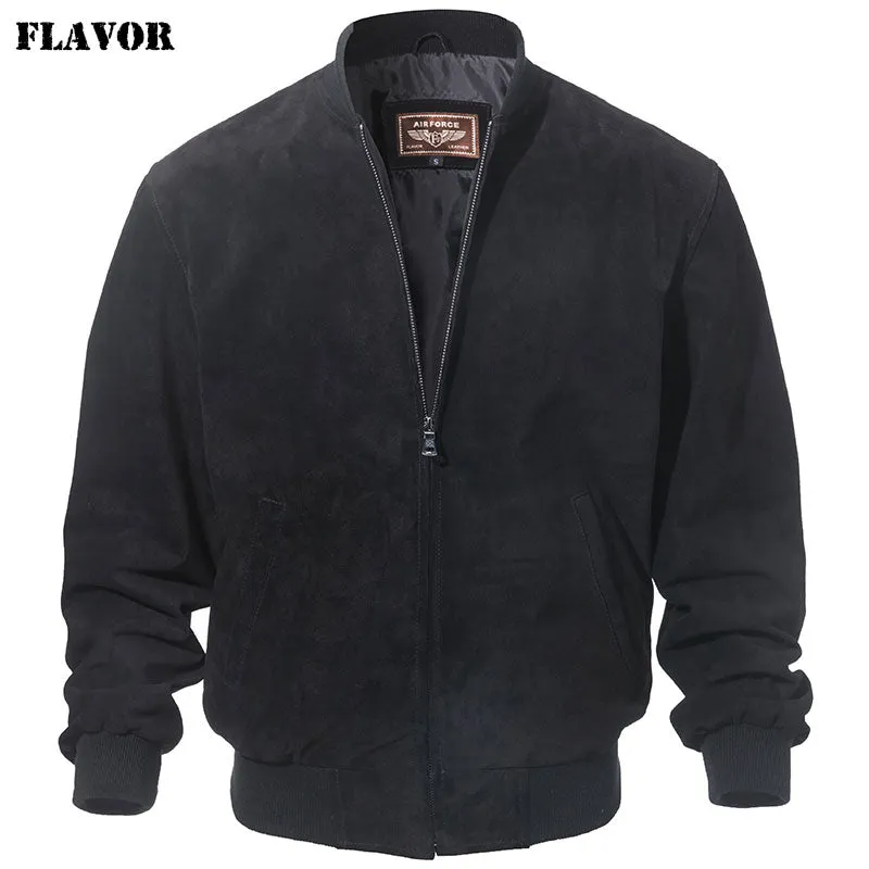 Men's Genuine Pigskin Baseball Bomber Leather Jacket