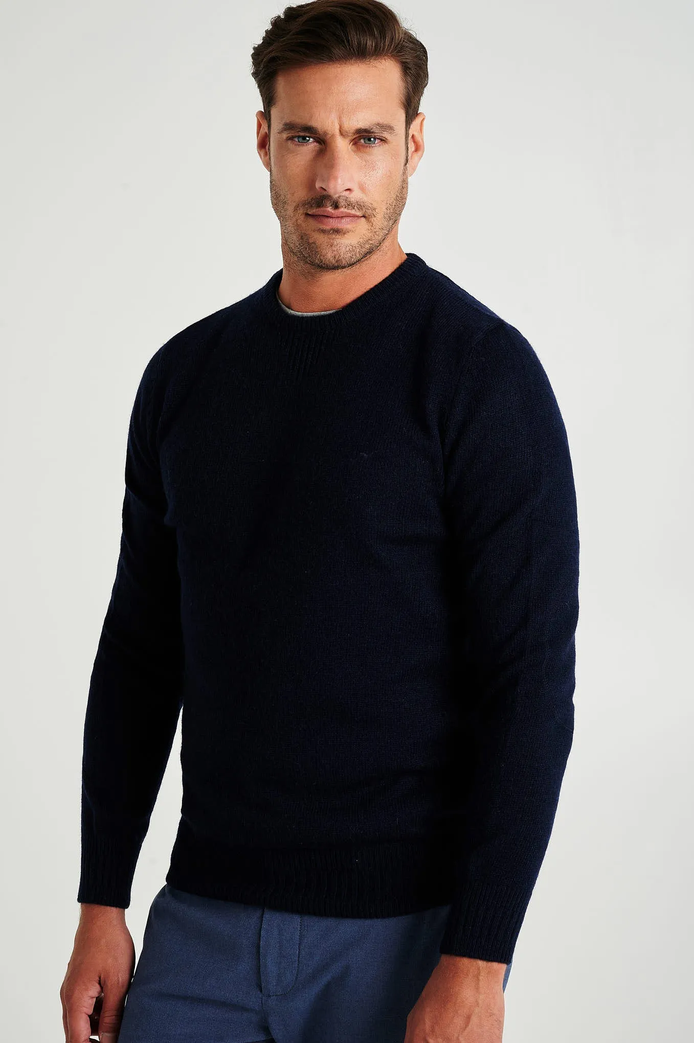 Men's machine washable crew neck sweater