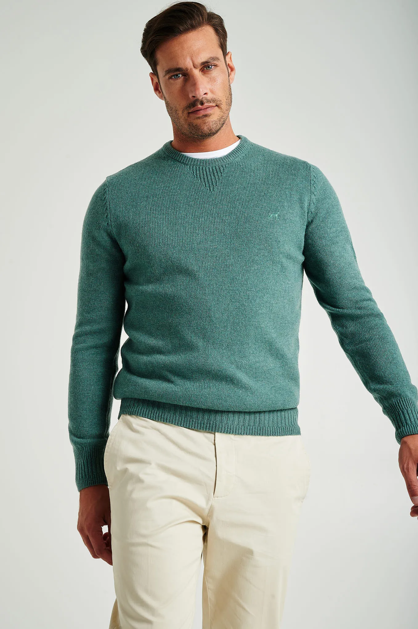 Men's machine washable crew neck sweater