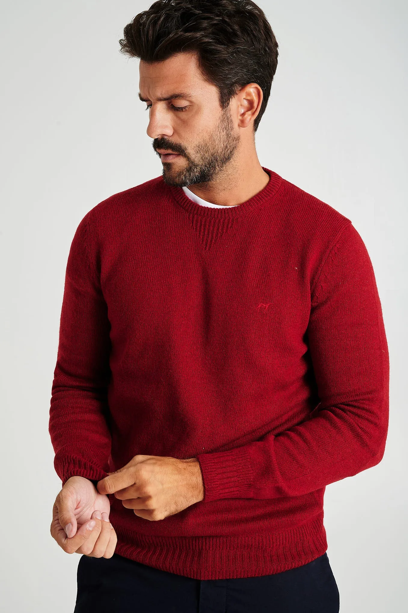 Men's machine washable crew neck sweater