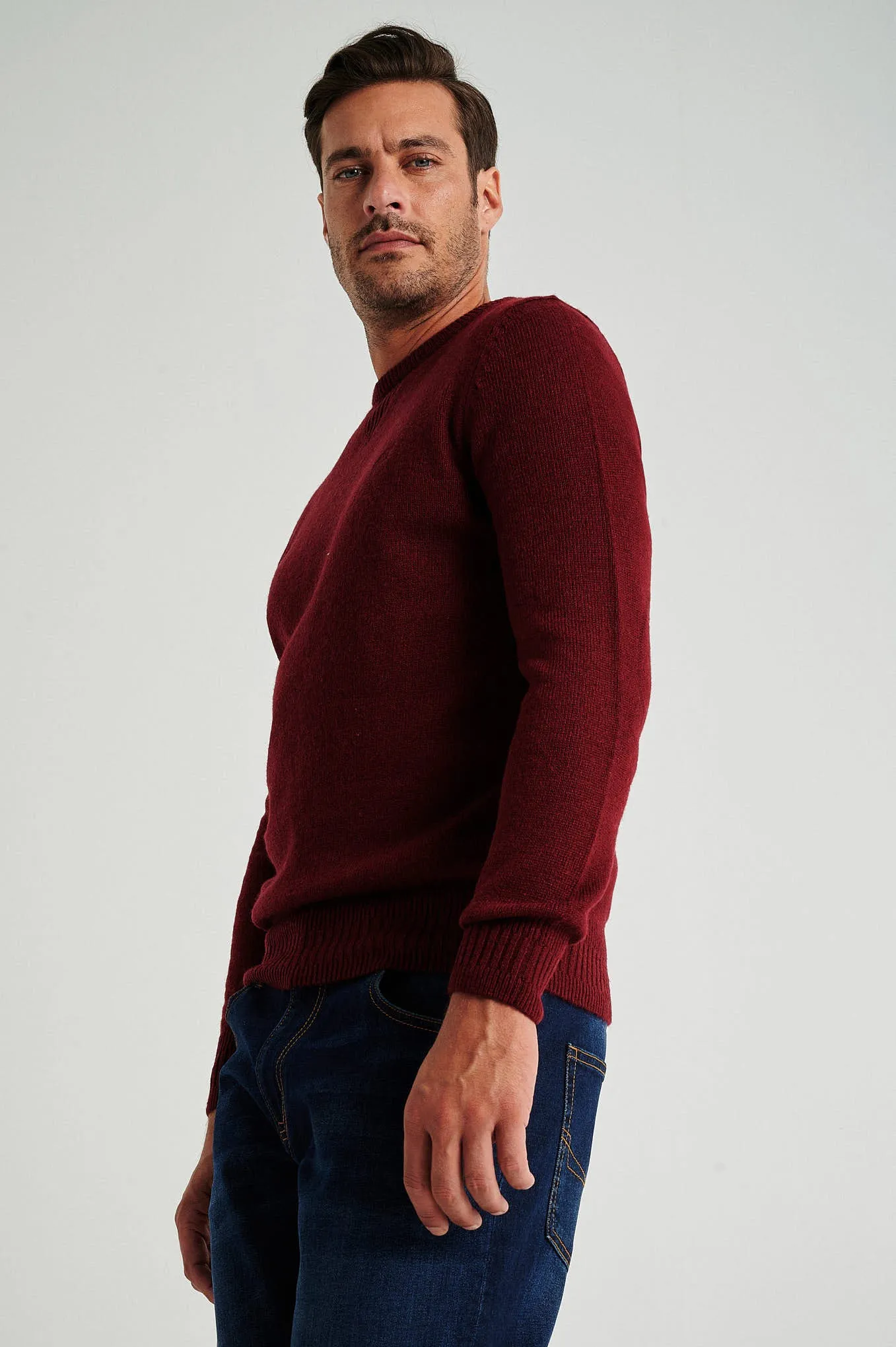 Men's machine washable crew neck sweater