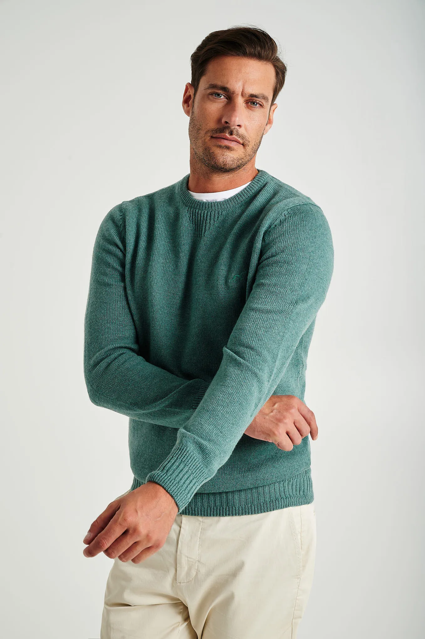 Men's machine washable crew neck sweater