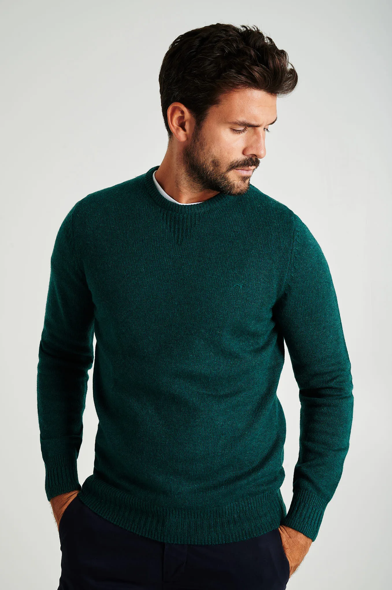 Men's machine washable crew neck sweater