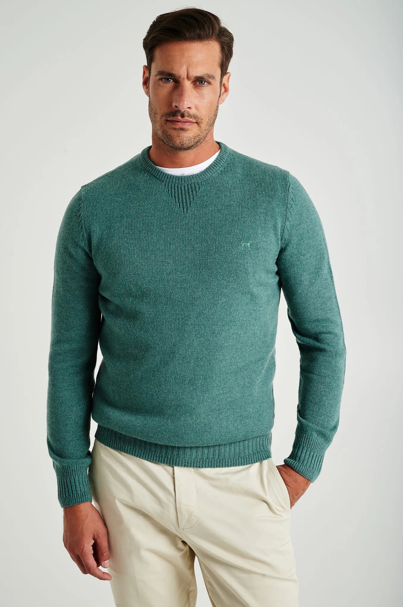 Men's machine washable crew neck sweater