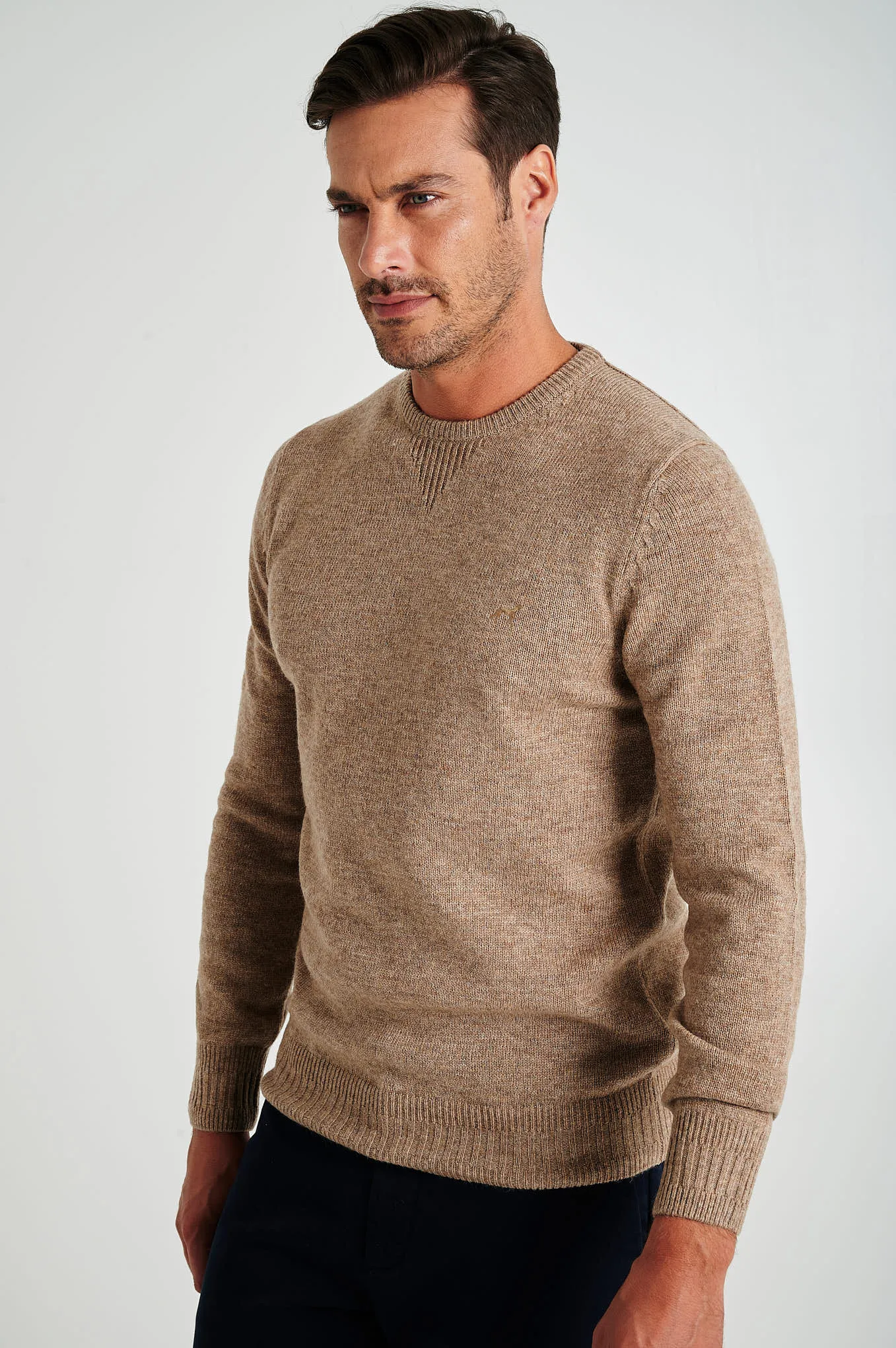 Men's machine washable crew neck sweater