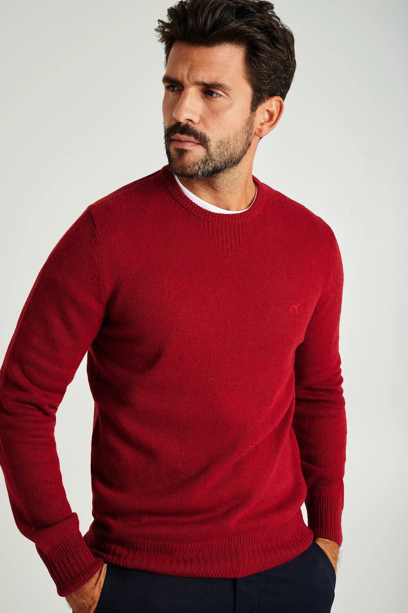 Men's machine washable crew neck sweater