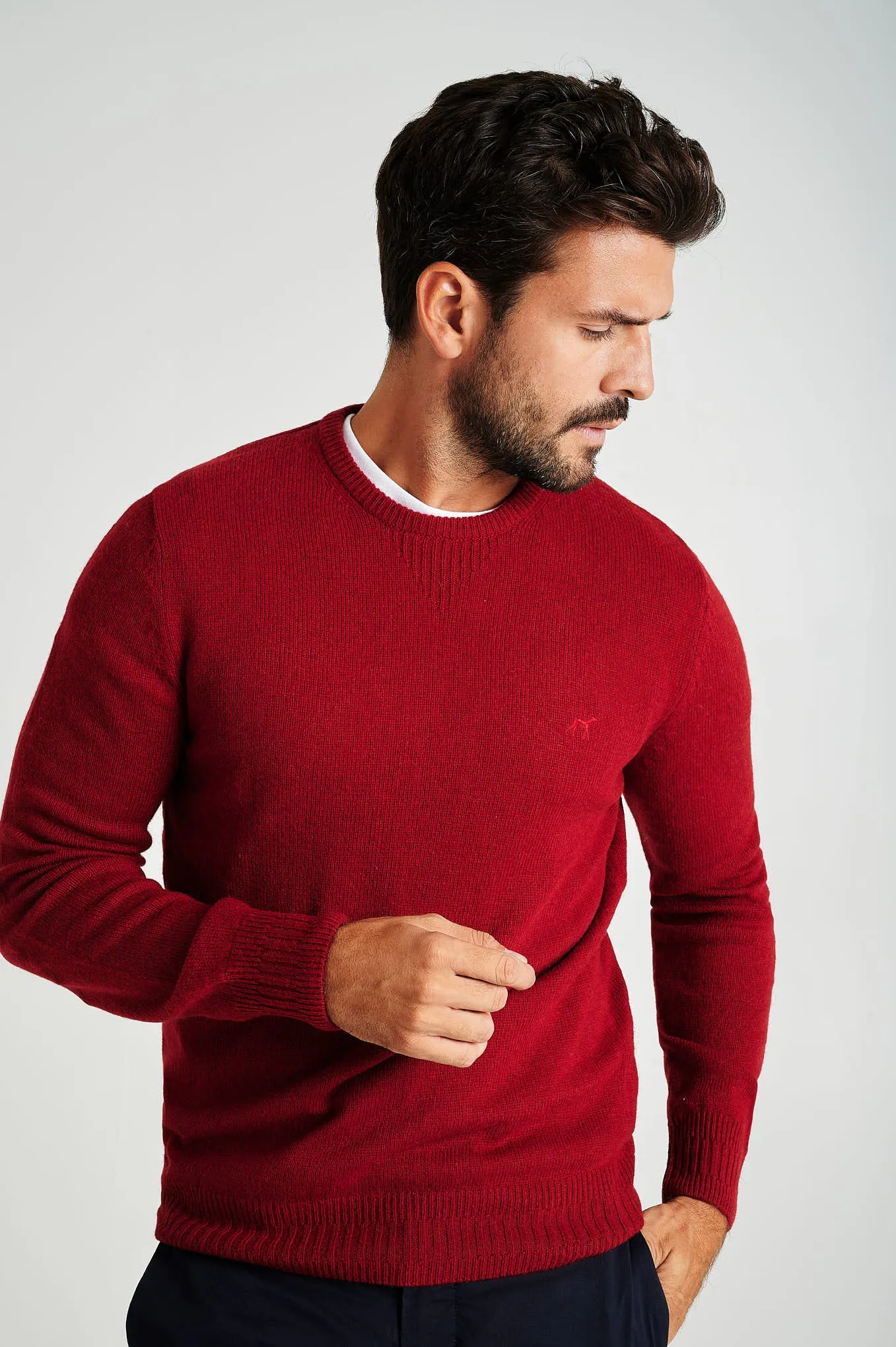 Men's machine washable crew neck sweater