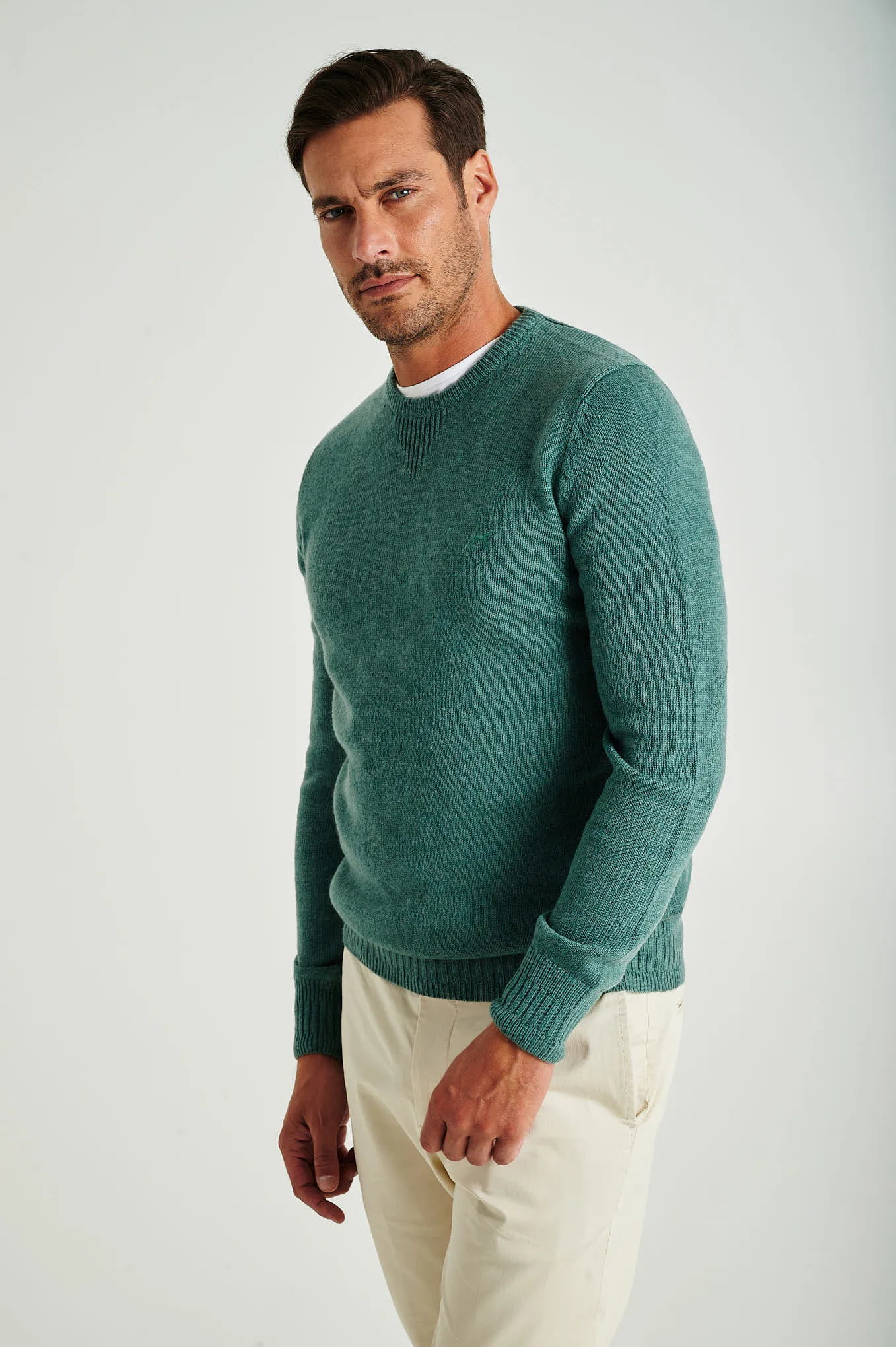 Men's machine washable crew neck sweater