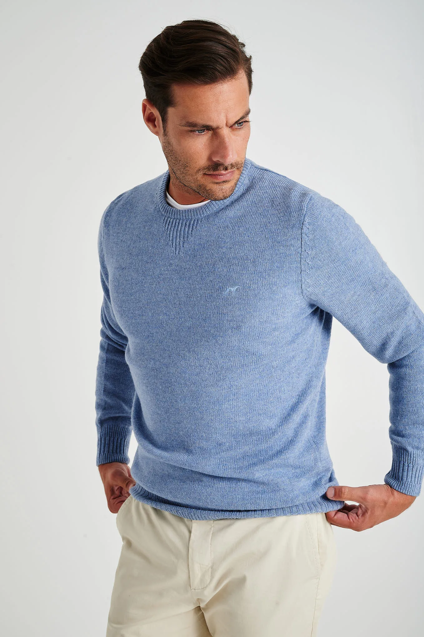 Men's machine washable crew neck sweater