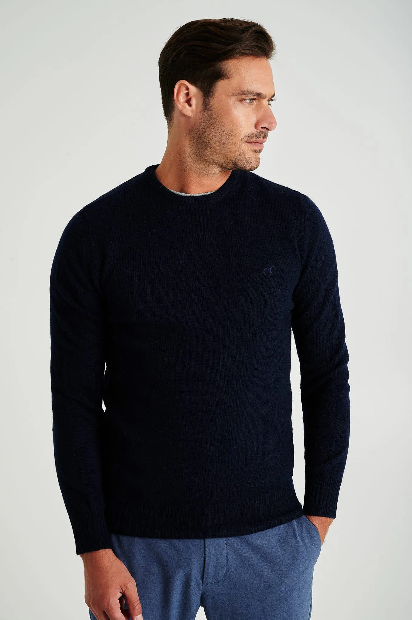 Men's machine washable crew neck sweater