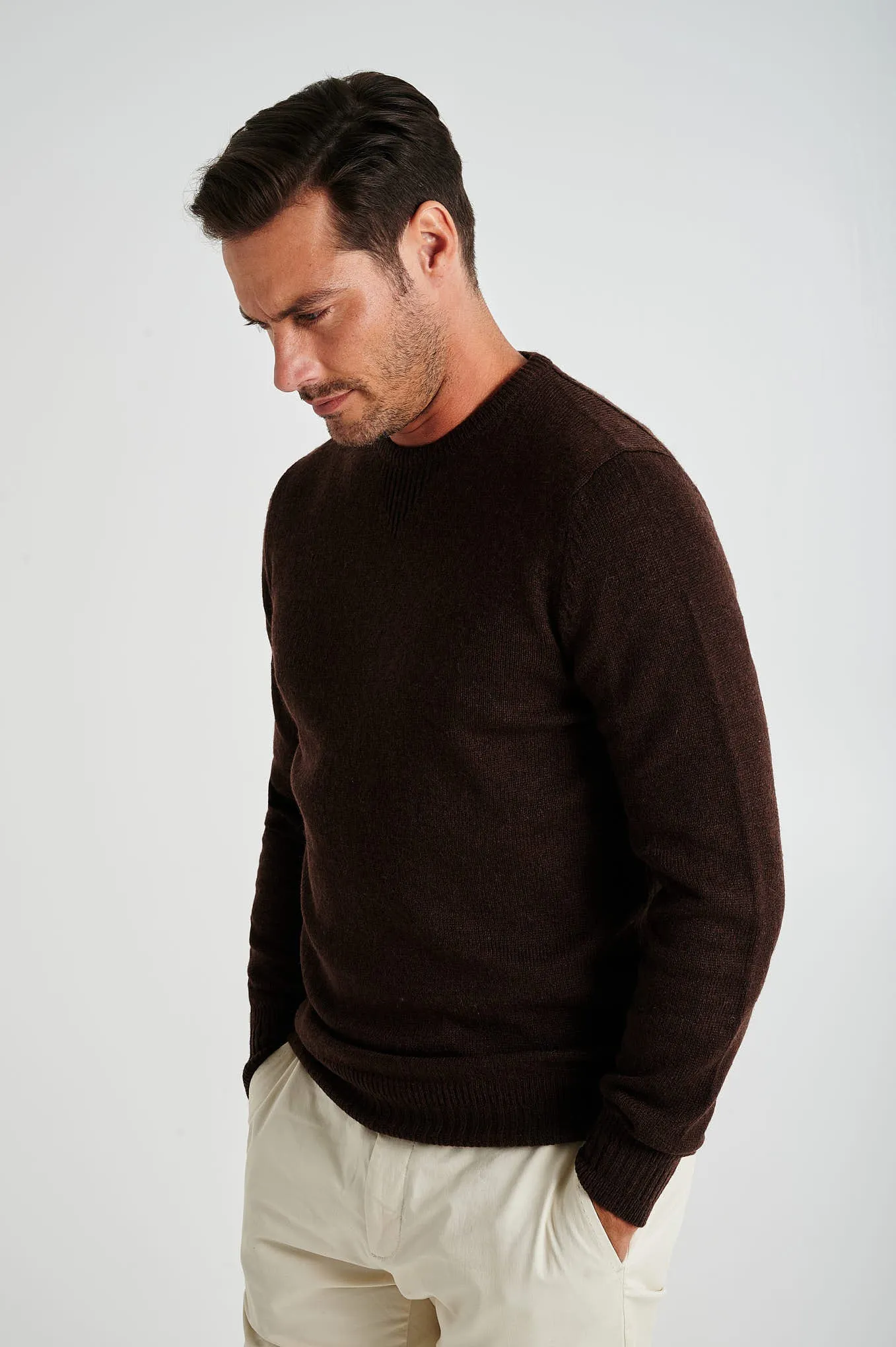 Men's machine washable crew neck sweater