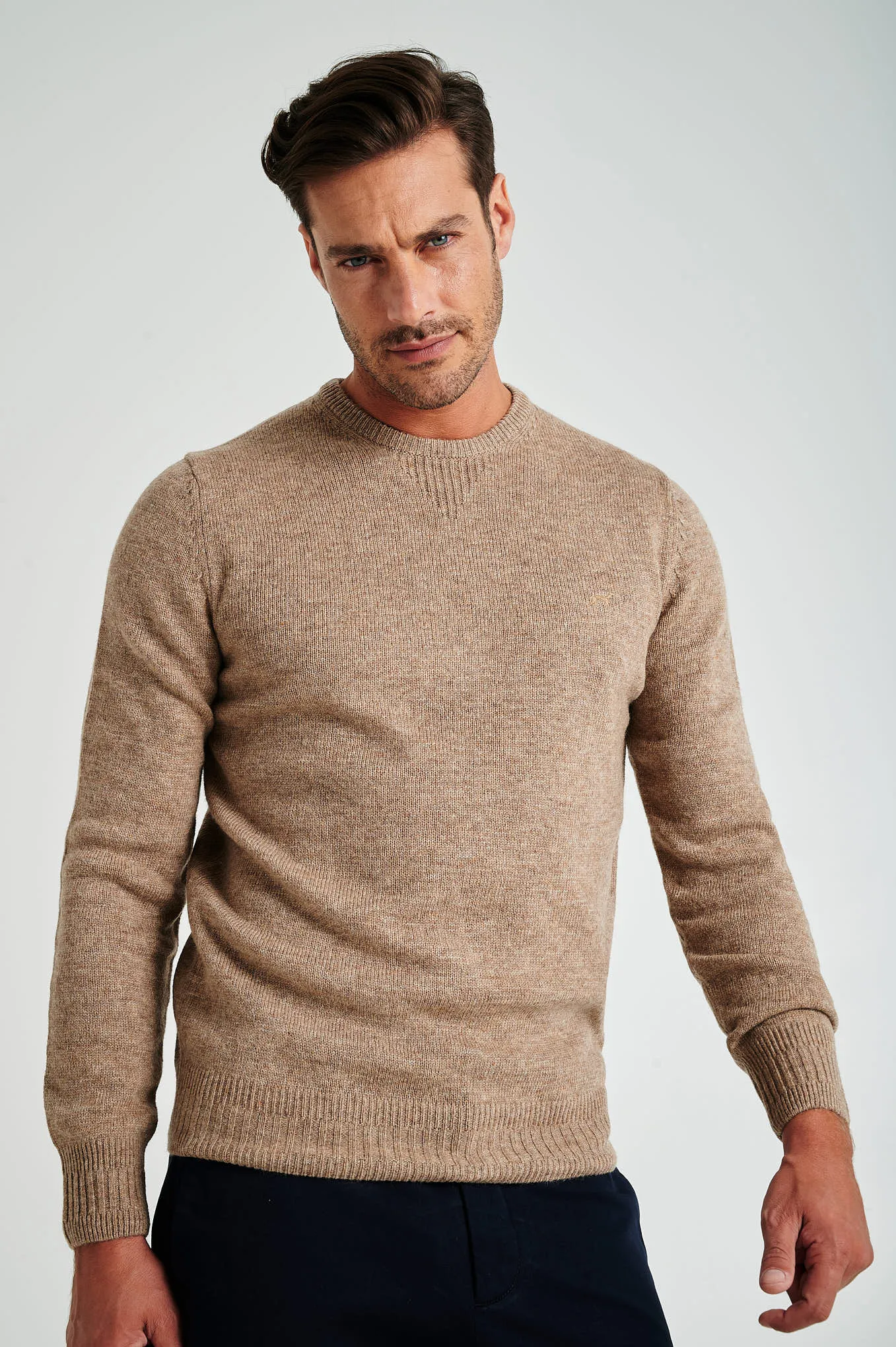 Men's machine washable crew neck sweater