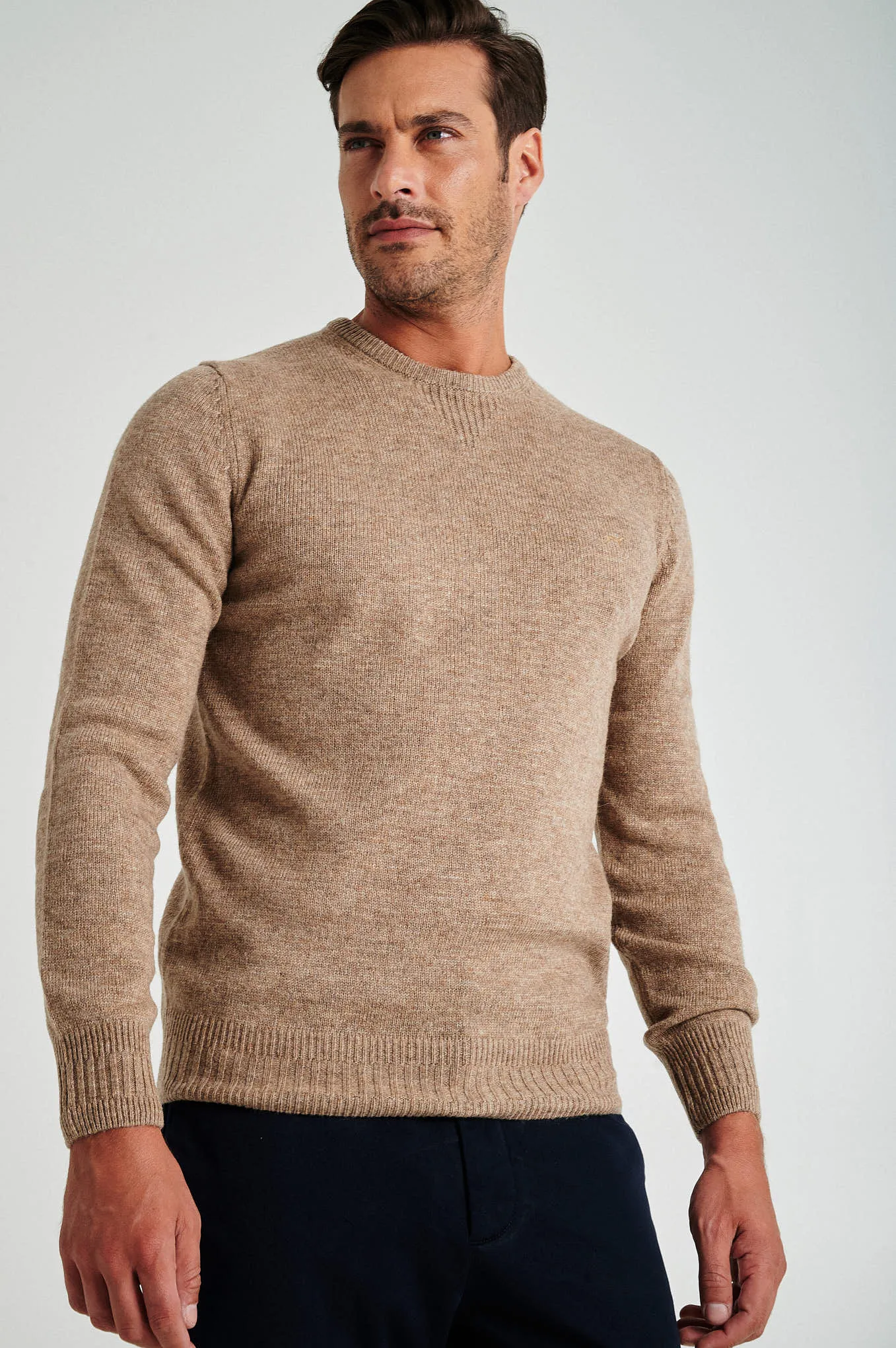 Men's machine washable crew neck sweater