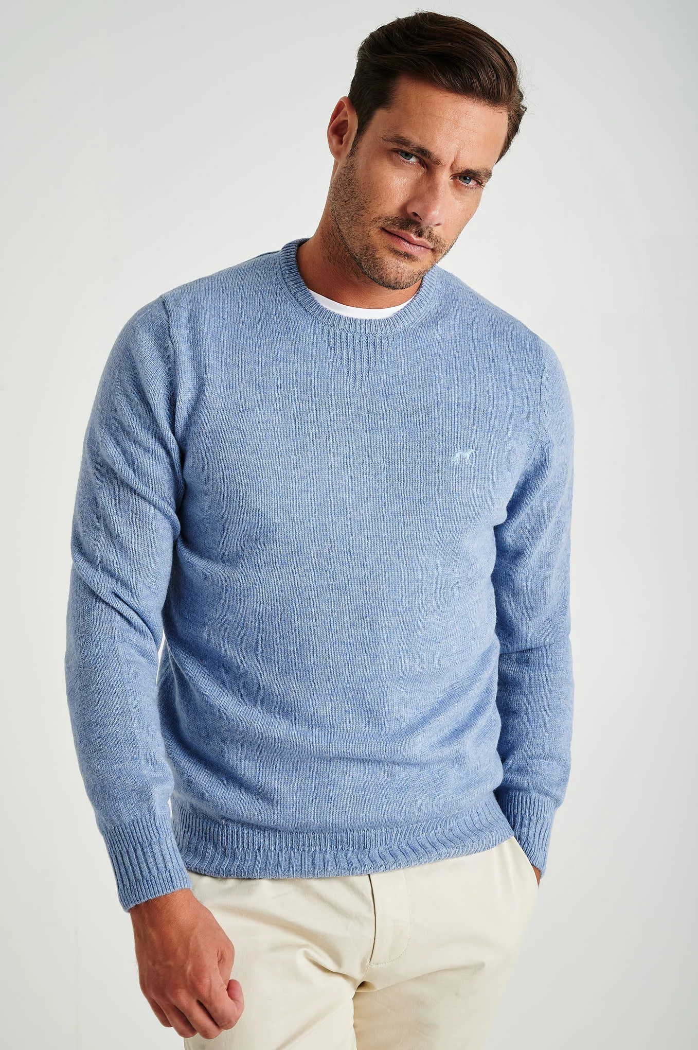 Men's machine washable crew neck sweater