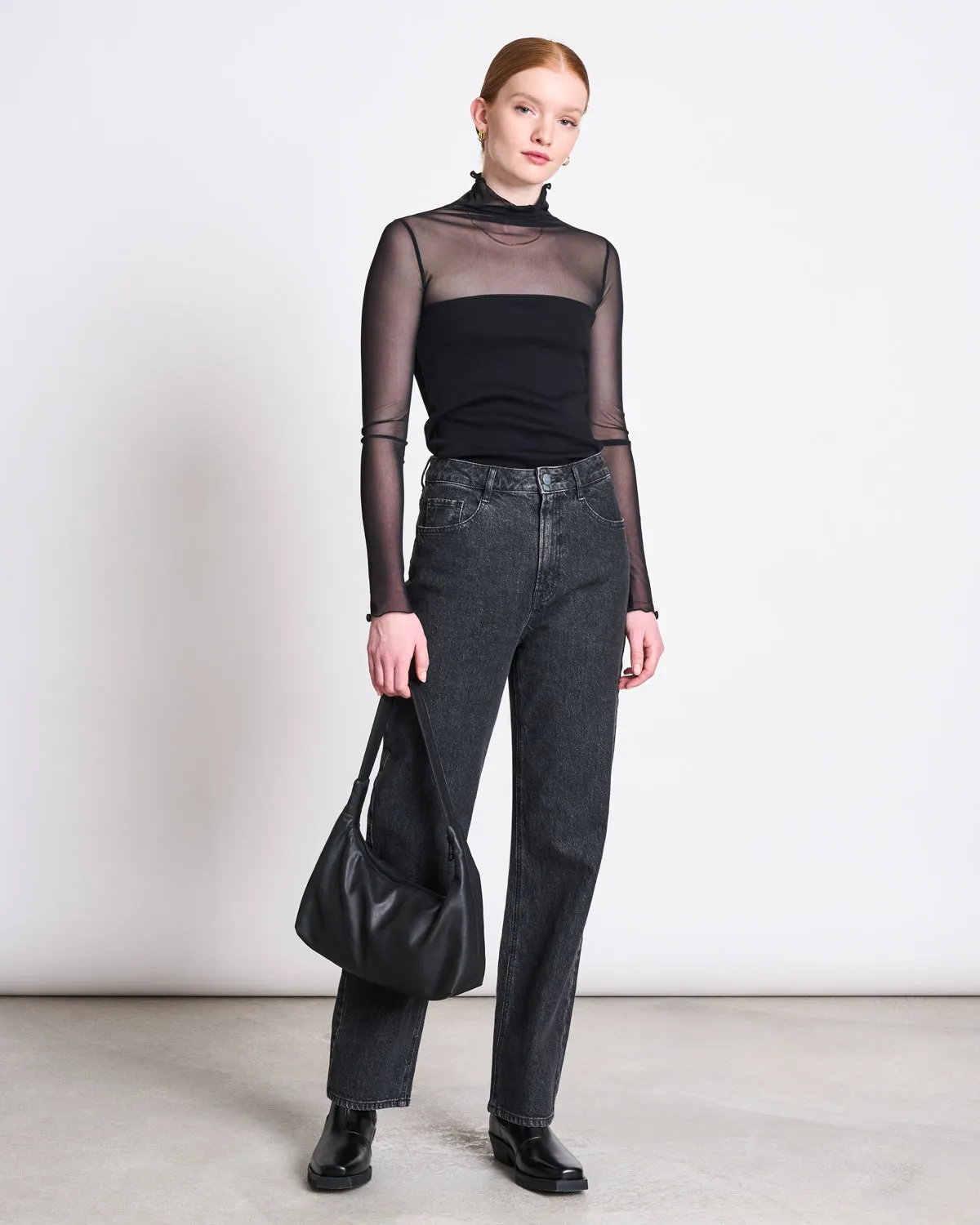 MESH TURTLENECK PLUIE BLACK