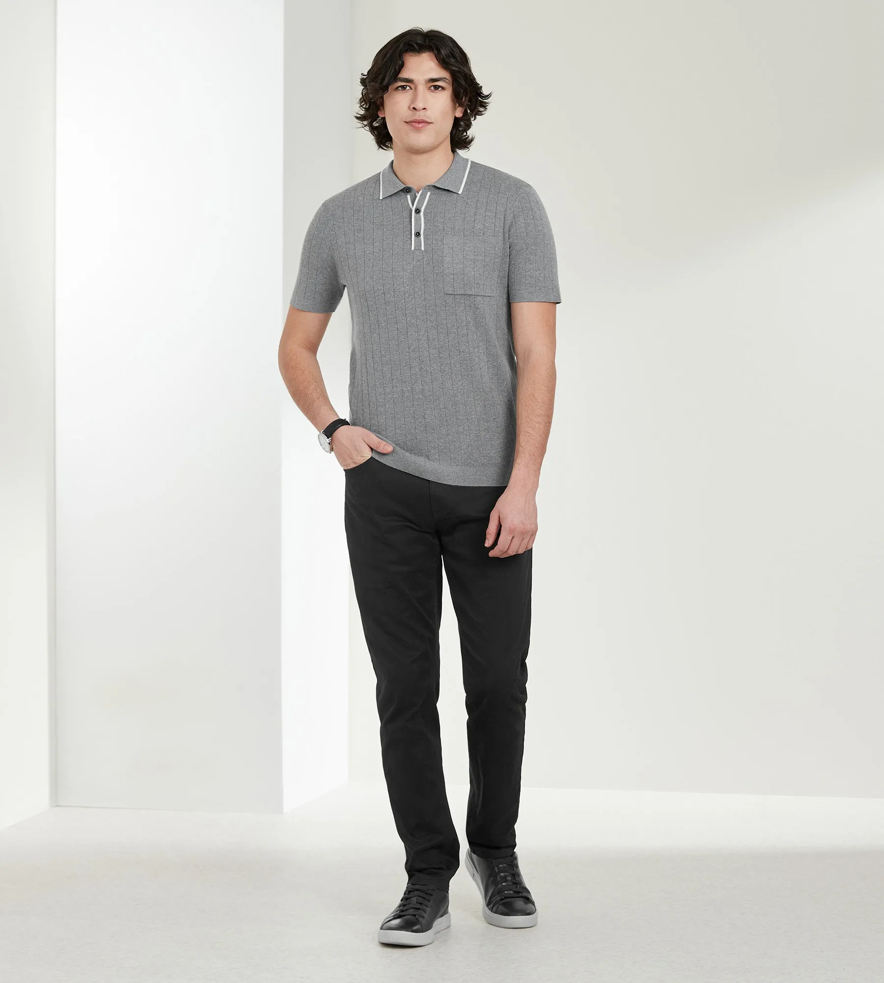 Modern Fit Short Sleeve Sweater Knit Polo