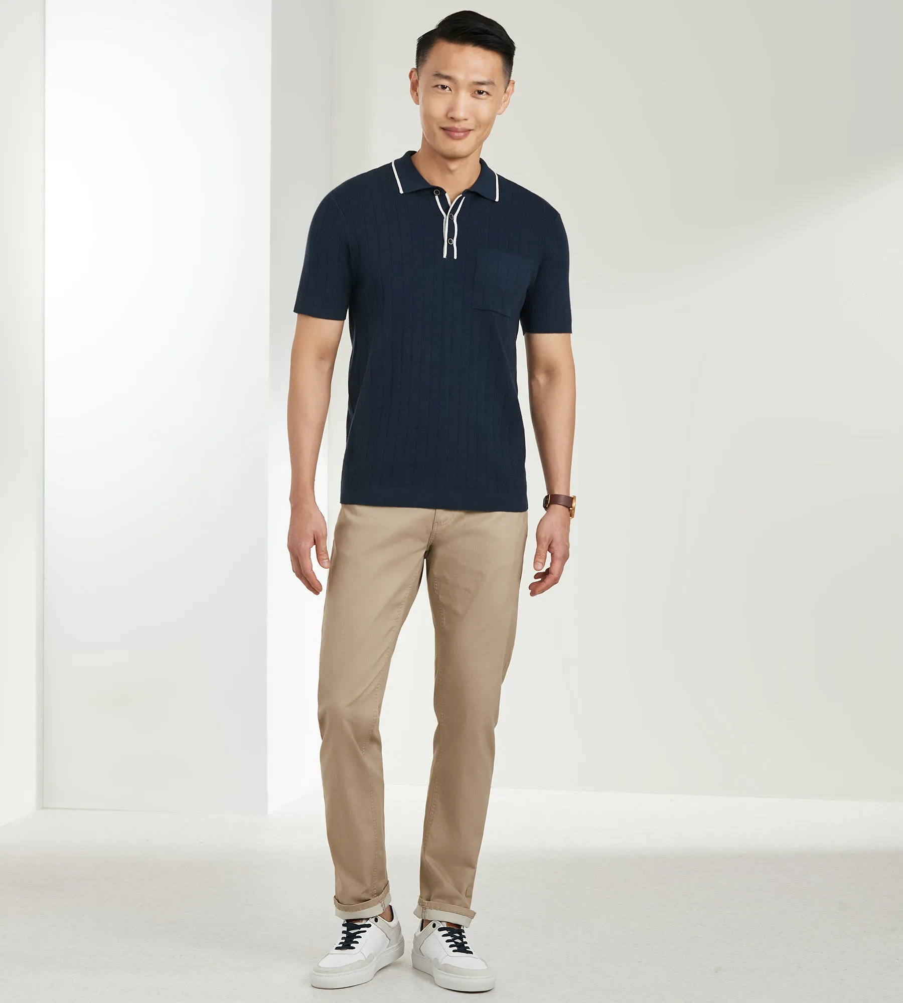 Modern Fit Short Sleeve Sweater Knit Polo