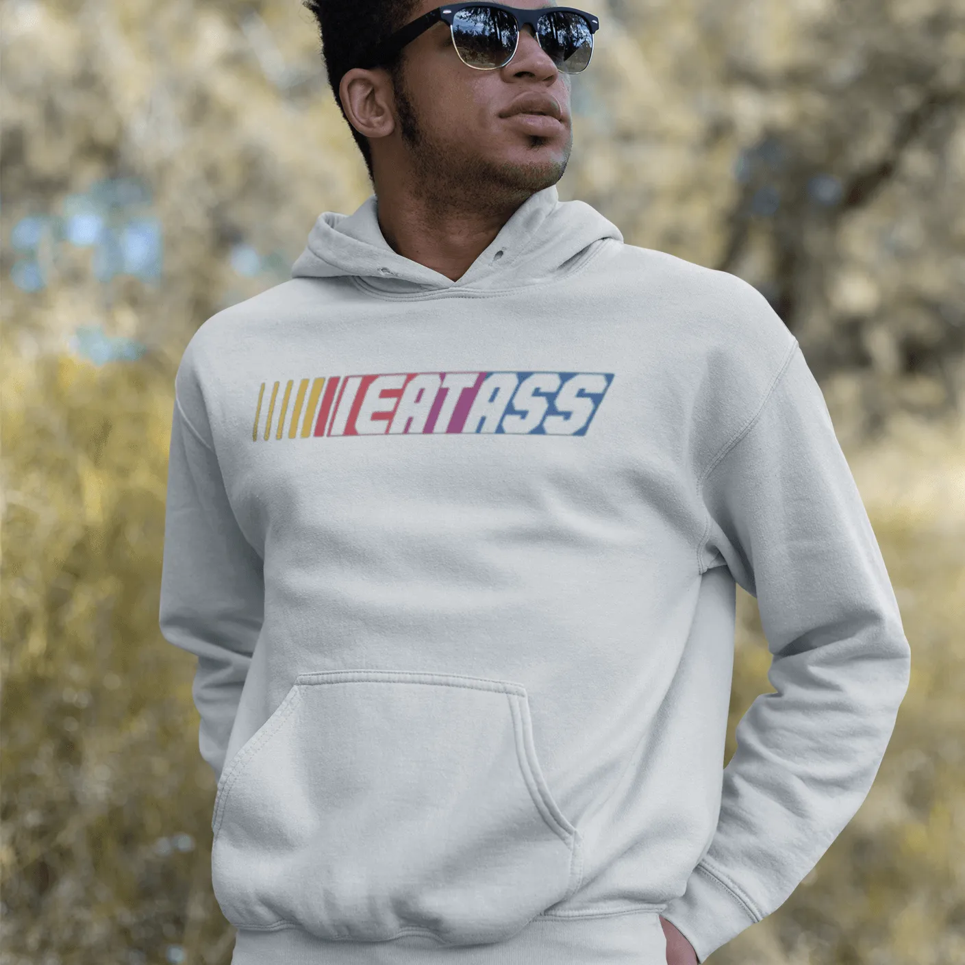 Nascar Hoodie Eat Ass Blended Cotton Unisex Midweight Pullover