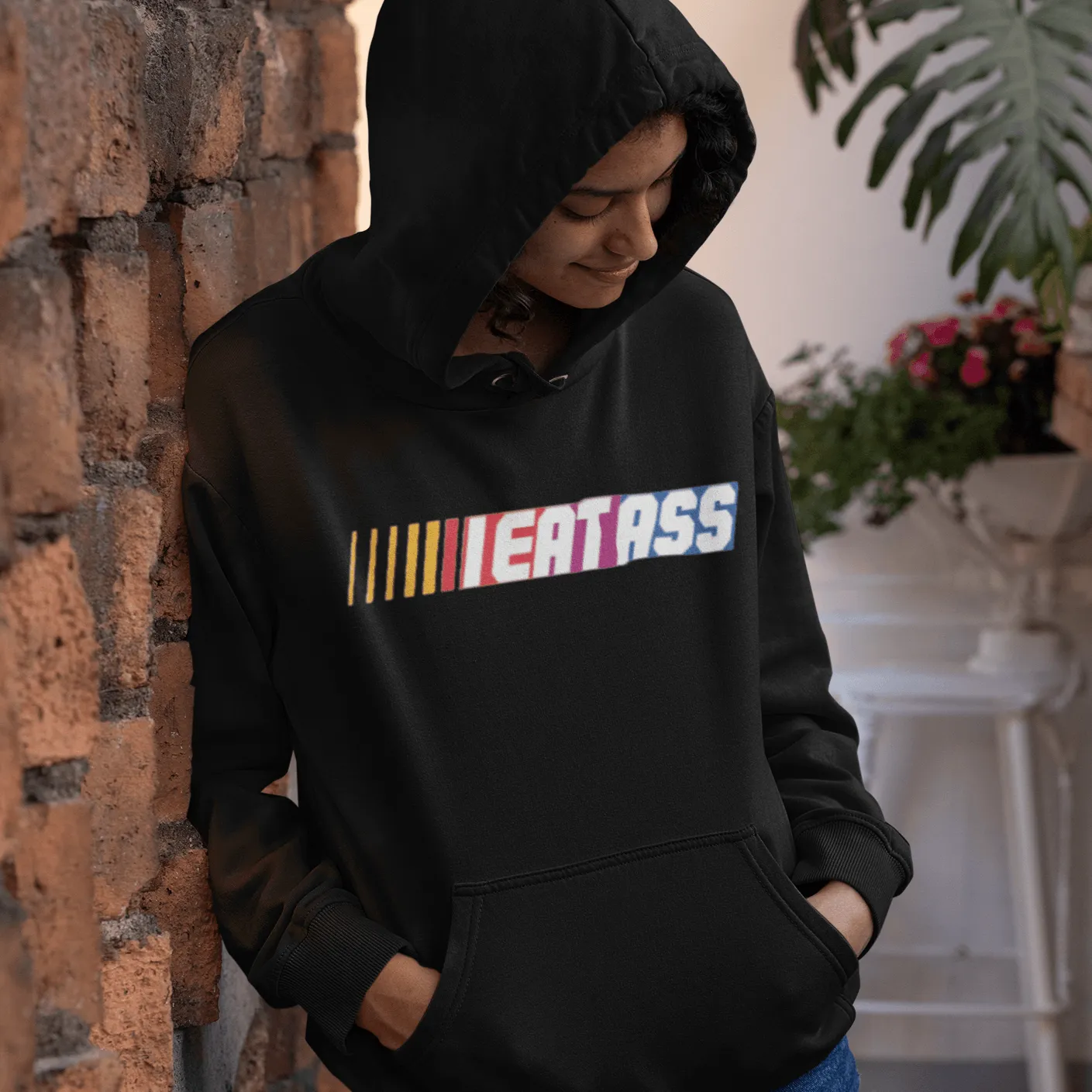 Nascar Hoodie Eat Ass Blended Cotton Unisex Midweight Pullover