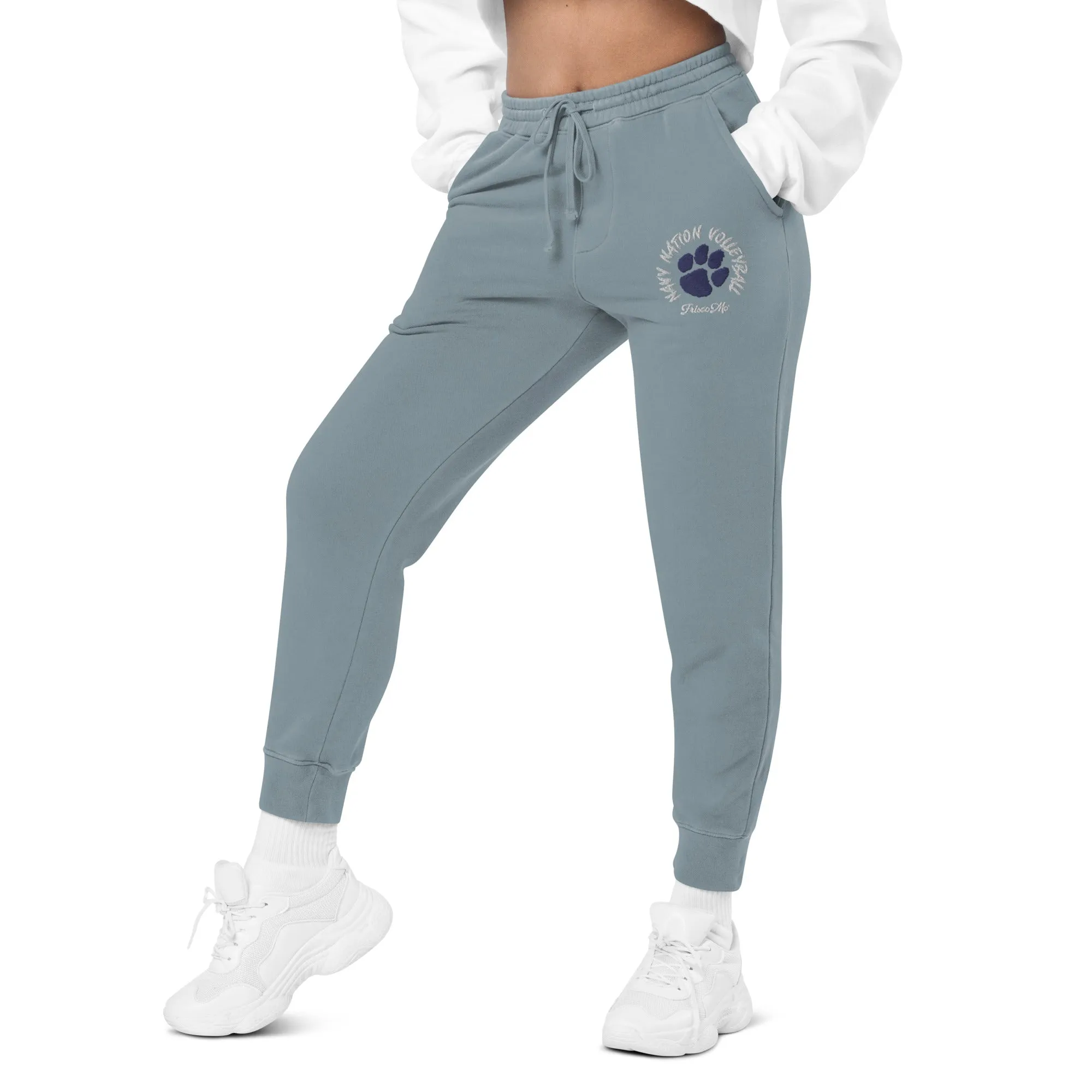 Navy Nation Embroidered Pigment-Dyed Sweatpants